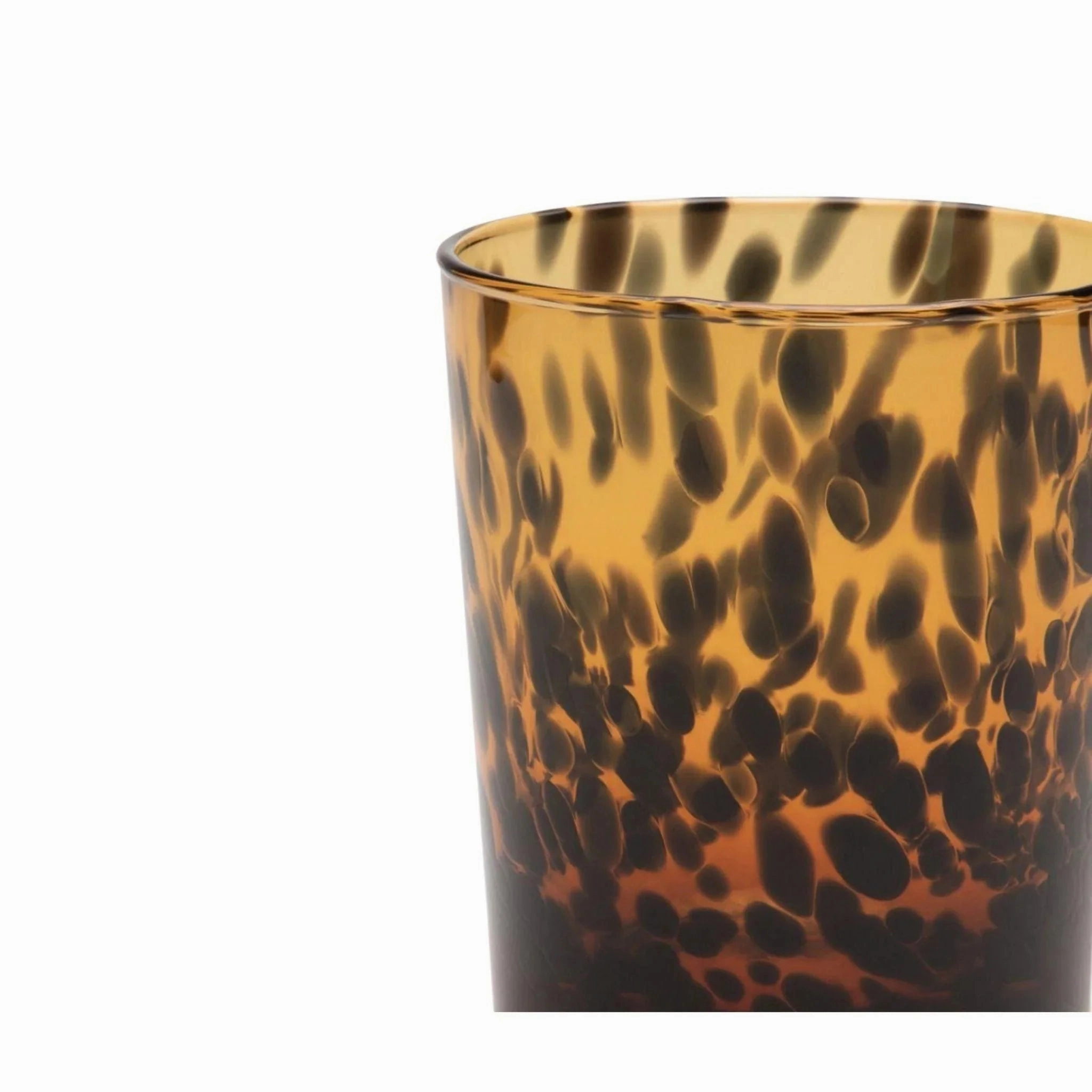 Shell Hand Blown Glass Tumblers in Tortoise