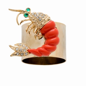 Shrimp Napkin Rings, Set of Two mini desktop sculpture