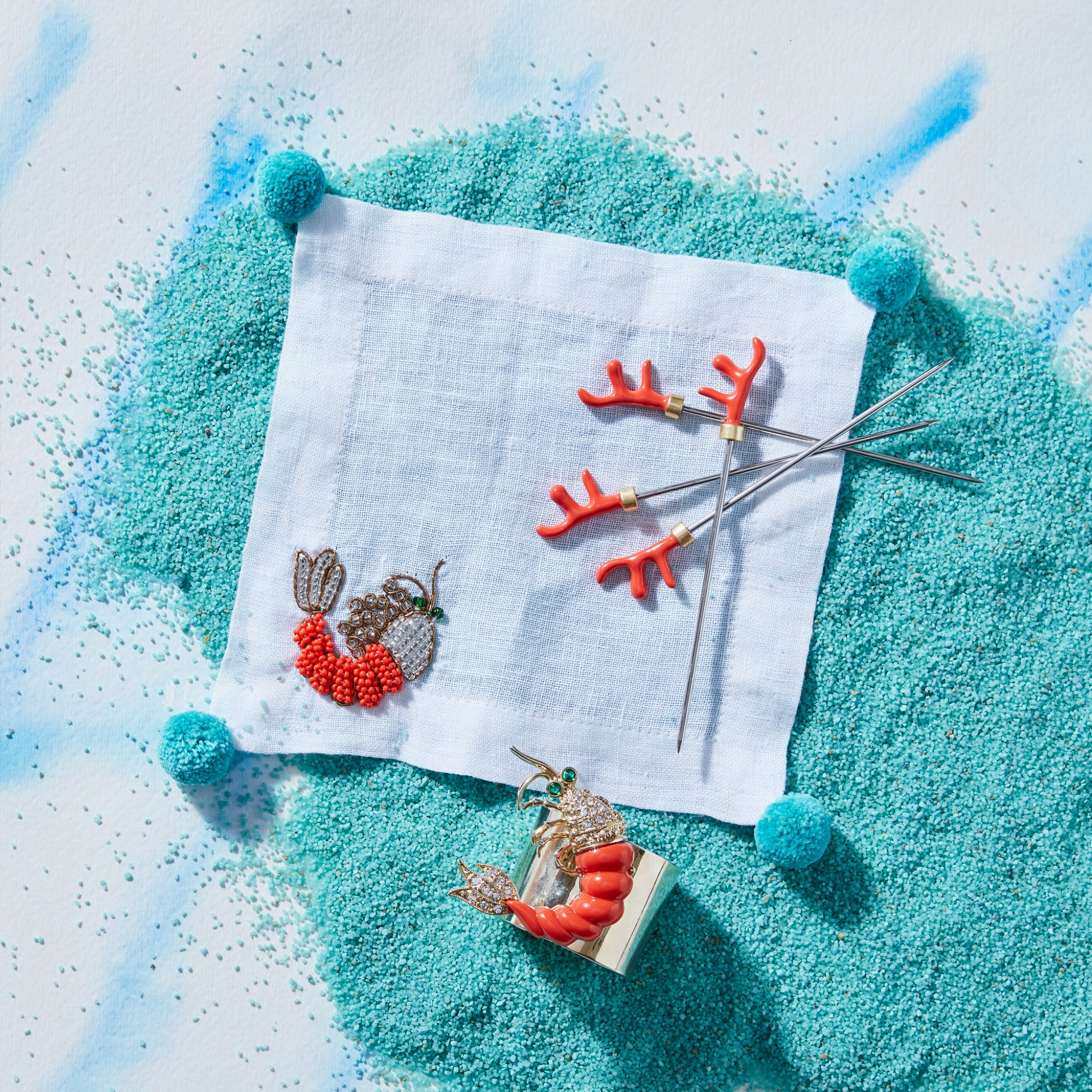 Shrimp Napkin Rings, Set of Two