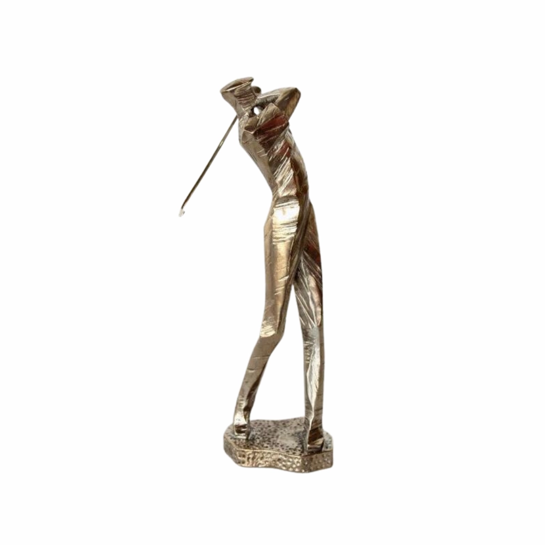 Silver Golfer On Stand 37X16CM decorative home ornament