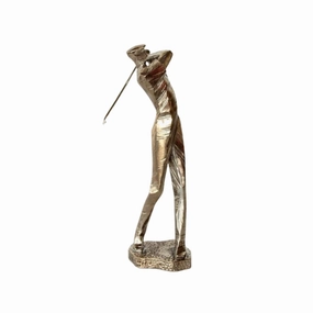 Silver Golfer On Stand 37X16CM decorative home ornament