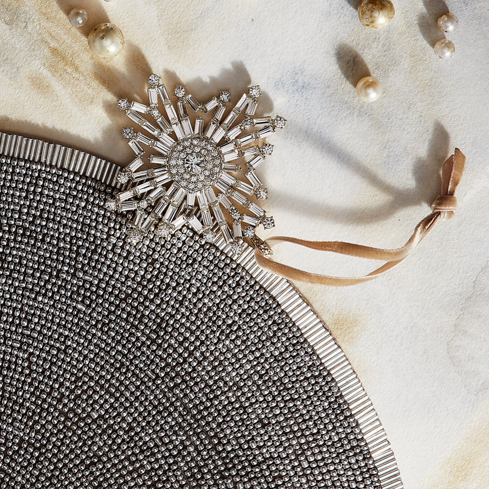 Silver Hand Beaded Placemat