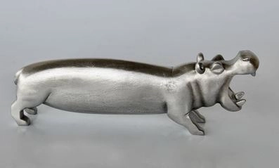 SILVER HIPPO 12X15CM