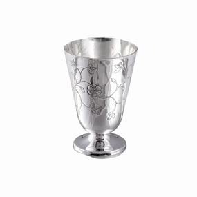 Silver Plated Hand Carved Cup mini desktop sculpture