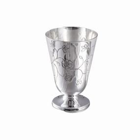 Silver Plated Hand Carved Cup cute desktop display