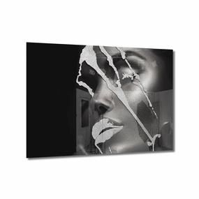 Silver Rain Silver on Acrylic framed mural artwork