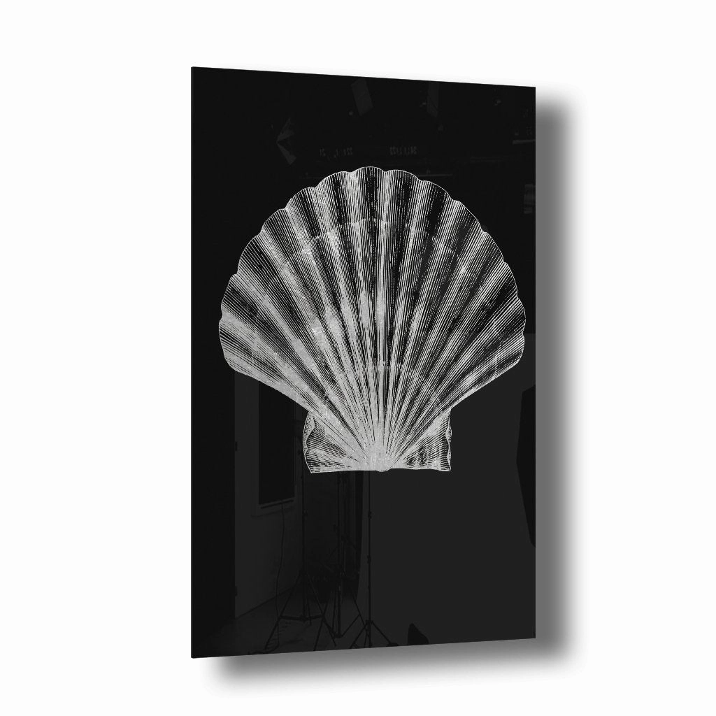 Silver Shell Silver on Acrylic framed mural artwork