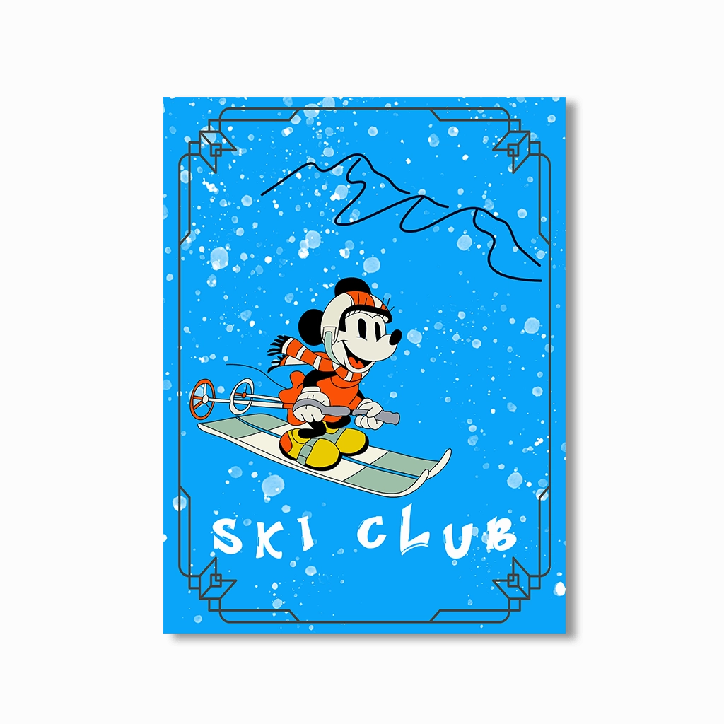 Ski Club by daveschloffiart framed mural artwork