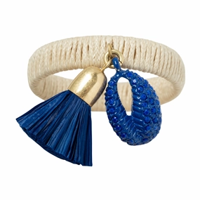Skinny Puka Shell Napkin Rings, Blue, Set of Four mini desktop sculpture