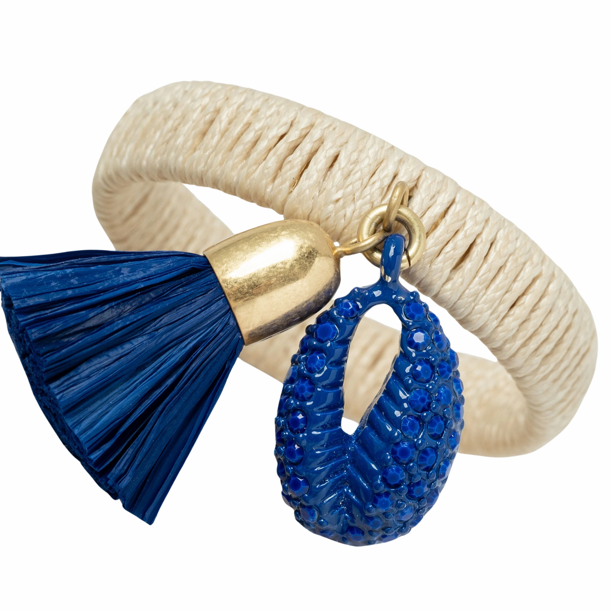 Skinny Puka Shell Napkin Rings, Blue, Set of Four