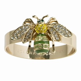 Skinny Stripey Bee Napkin Rings, Green, Set of Four cute desktop display
