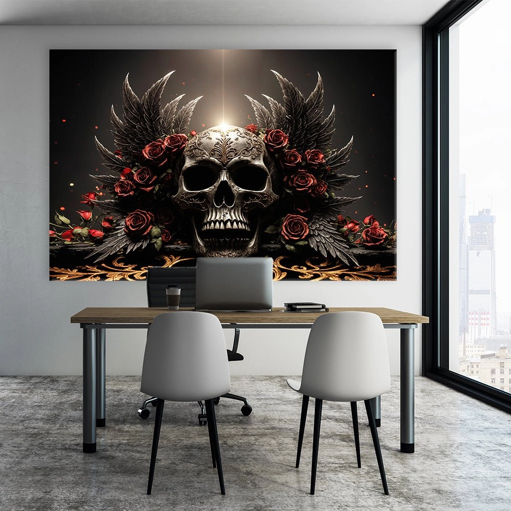 Skull and Roses by Adrian Vieriu
