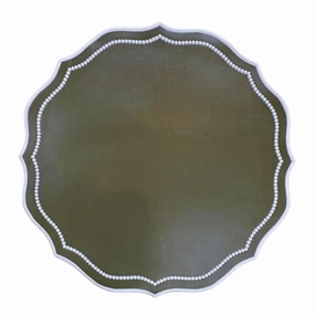 Sloane Placemat With Dotted Border in Dark Olive, Set of 4 mini desktop sculpture