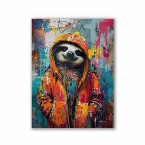 Sloth by Daniel Decker framed mural artwork