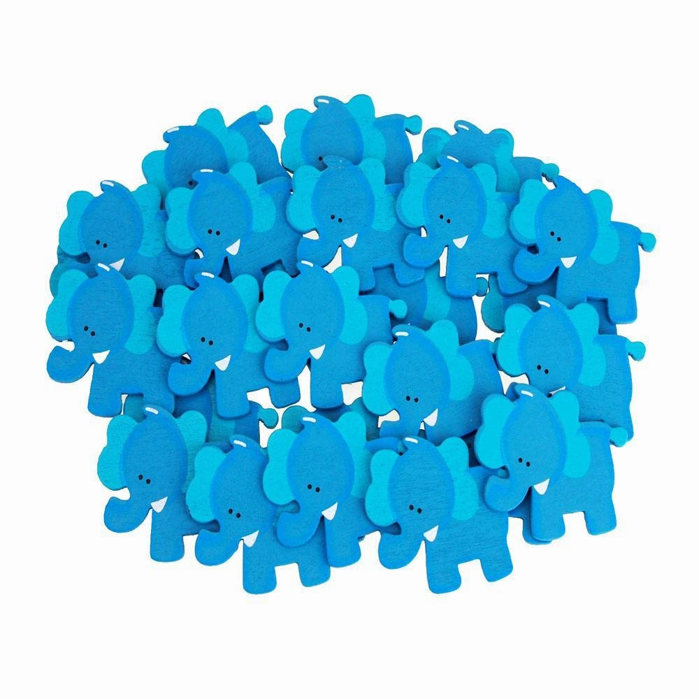 Small Elephant Animal Wooden Baby Favors, 1-1/4-inch