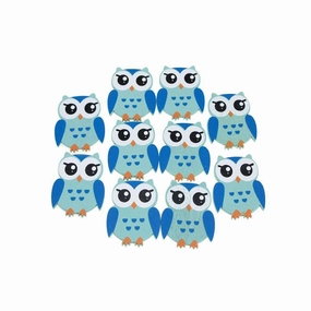 Small Owl Animal Wooden Baby Favors, 1-1/4-inch wooden room decoration