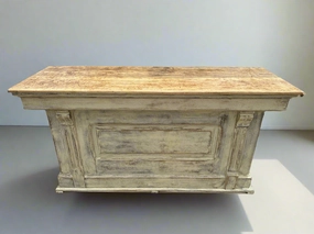 SMALL PINE PAINTED COUNTER WITH PANELS artistic wall mural
