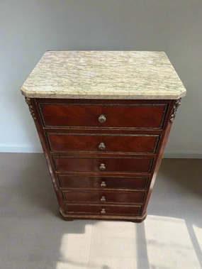 SMALL SIX DRAWER JEWELRY CHEST WITH MARBLE artistic wall mural