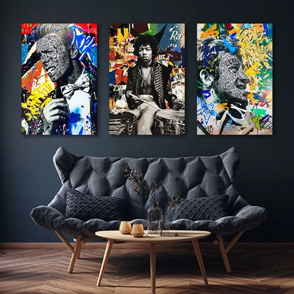 Smoking Idols - Triptych by RS Artist 