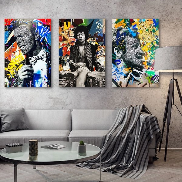 Smoking Idols - Triptych by RS Artist 