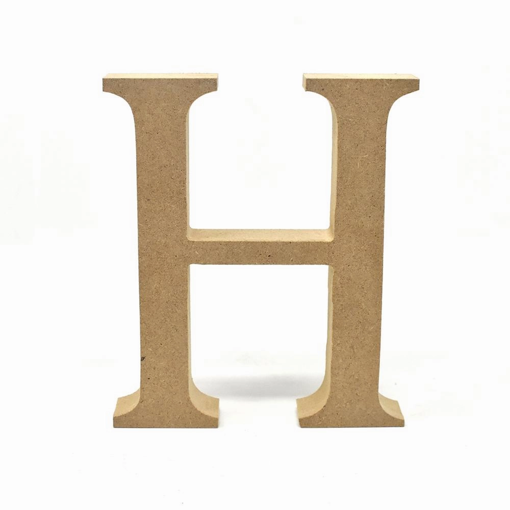 Smooth Pressed Board Wood Serif Letter, Natural, 5-1/8-Inch