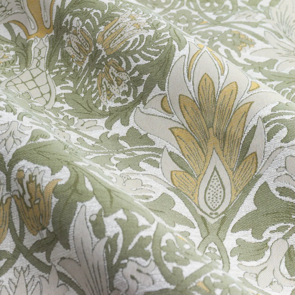 Snakeshead Jacquard Chenille Pencil Pleat Curtains Sunflower/Stone