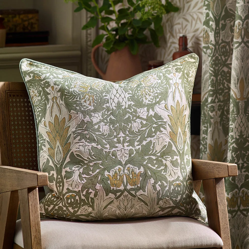 Snakeshead Jacquard Chenille Pencil Pleat Curtains Sunflower/Stone