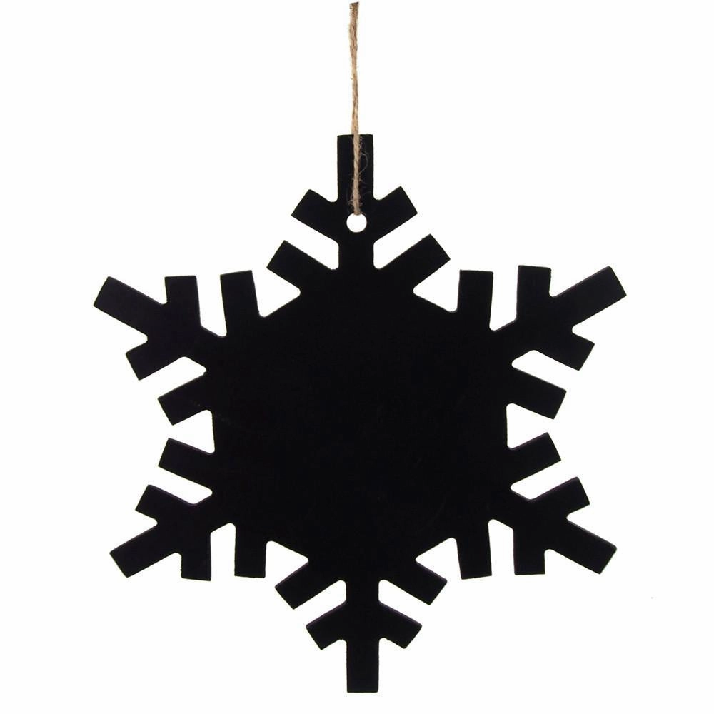 Snowflake Chalkboard Wooden Wall Plaque, Black, 9-3/4-Inch wooden room decoration