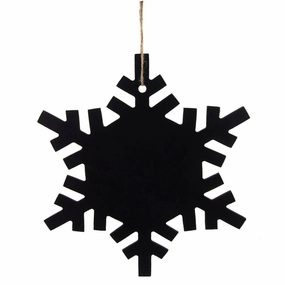 Snowflake Chalkboard Wooden Wall Plaque, Black, 9-3/4-Inch wooden room decoration