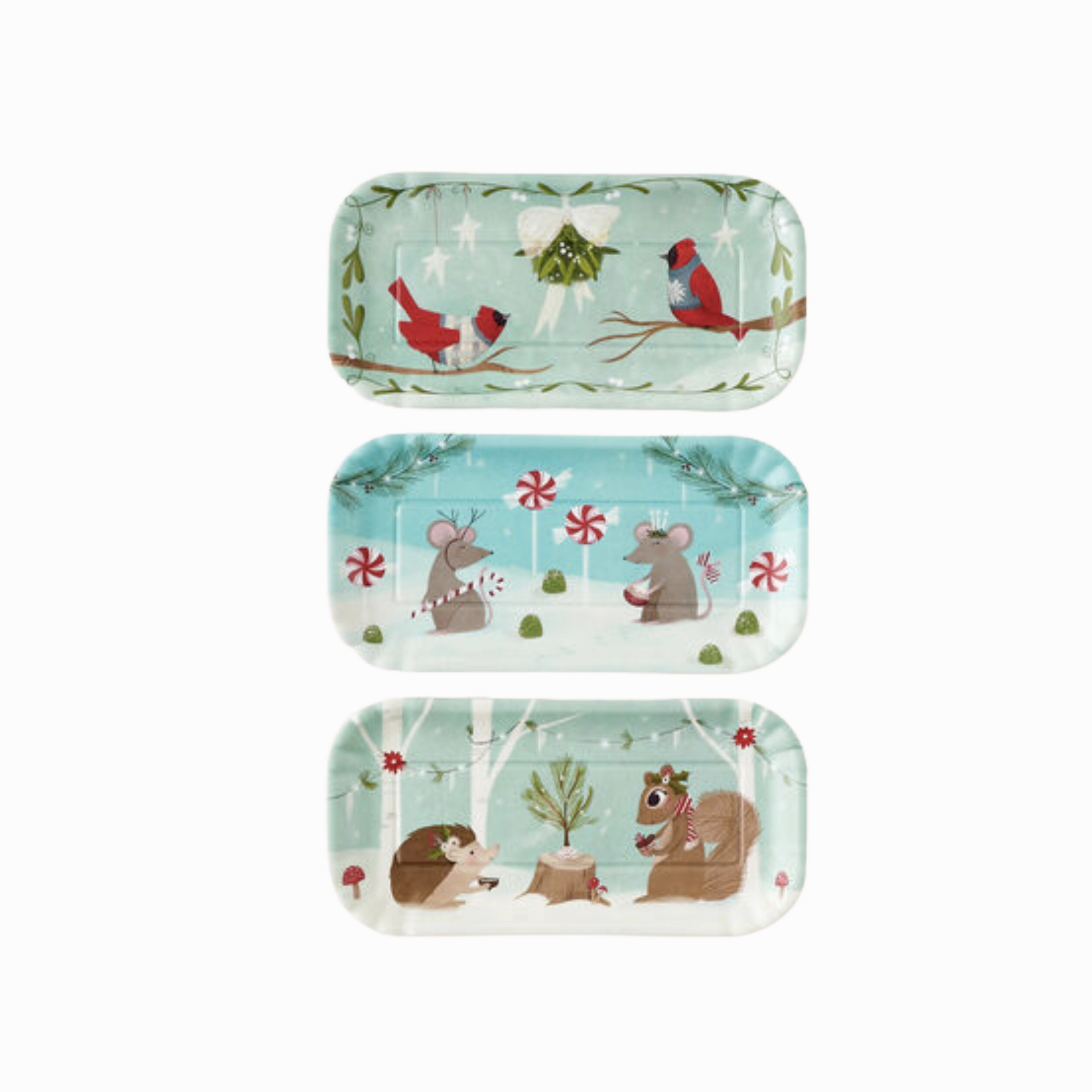 Snowman "Paper" Melamine Tray 4" x 8 minimalist art object  