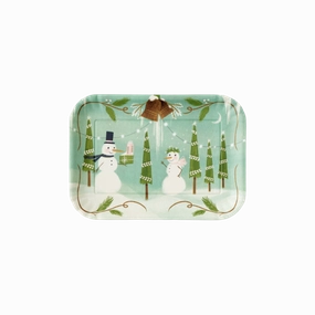 Snowman "Paper" Melamine Tray minimalist art object  