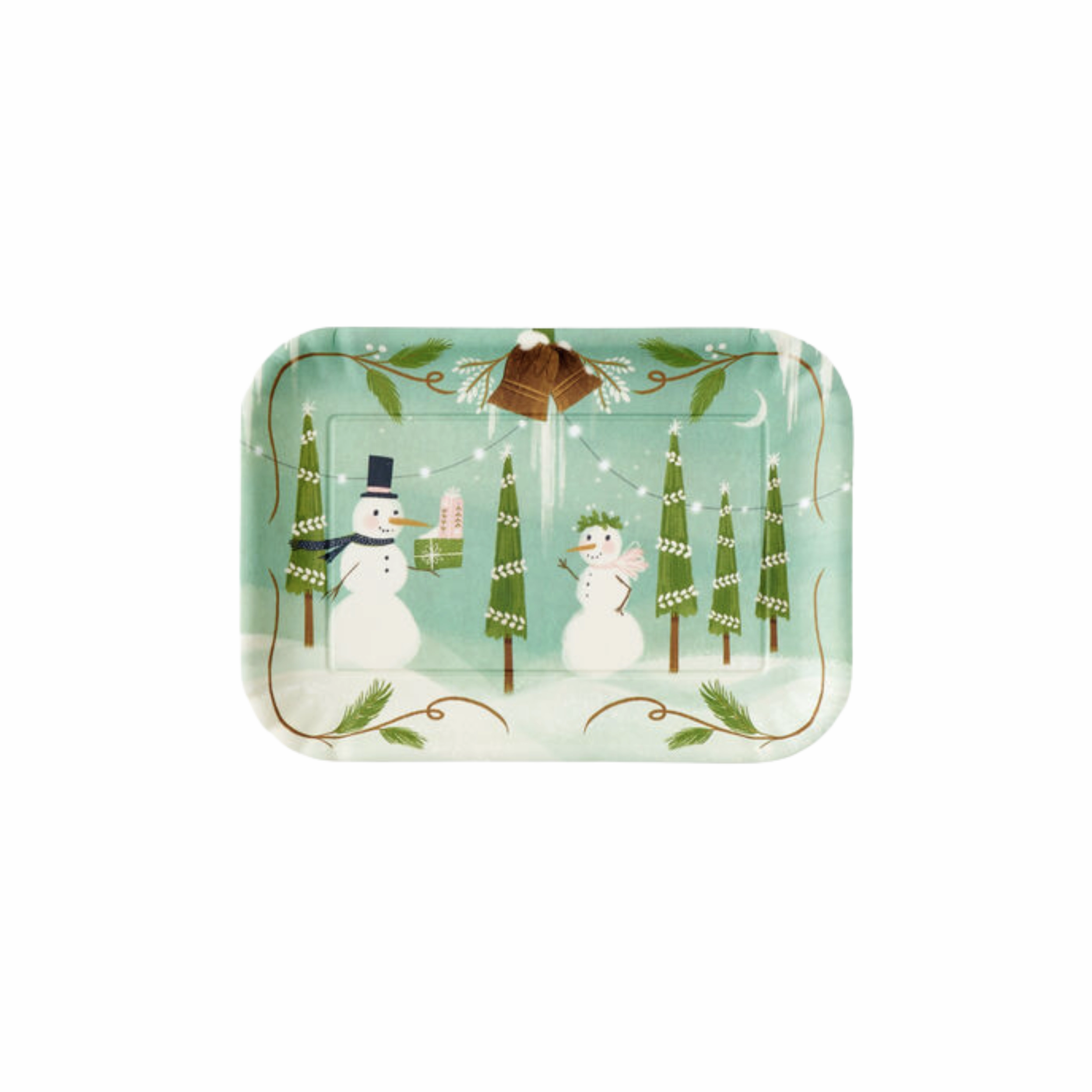 Snowman "Paper" Melamine Tray minimalist art object  