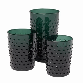 Sofia Smokey Green Hand Blown Drinking Glasses mini desktop sculpture