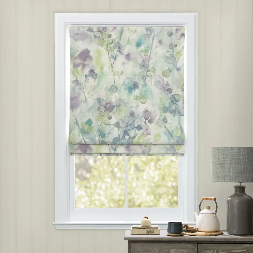 Sola Printed Linen Made to Measure Roman Blinds Opal chic floor carpet  
