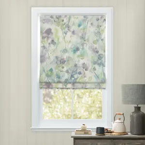 Sola Printed Linen Made to Measure Roman Blinds Opal chic floor carpet  