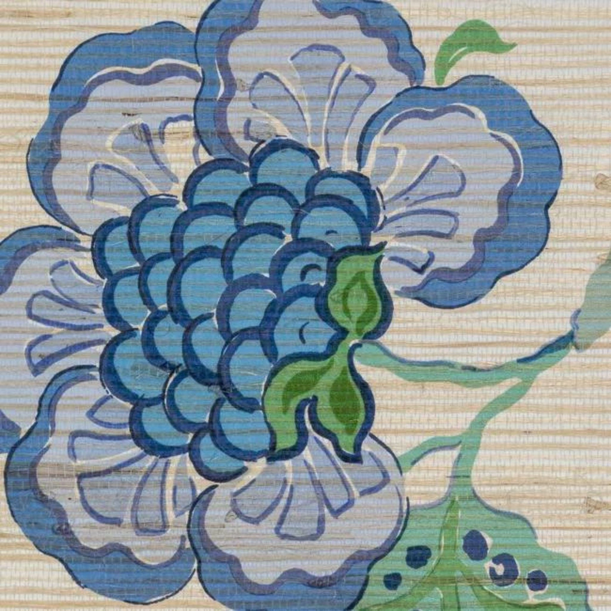 Somerset Grasscloth Wallpaper in Blue