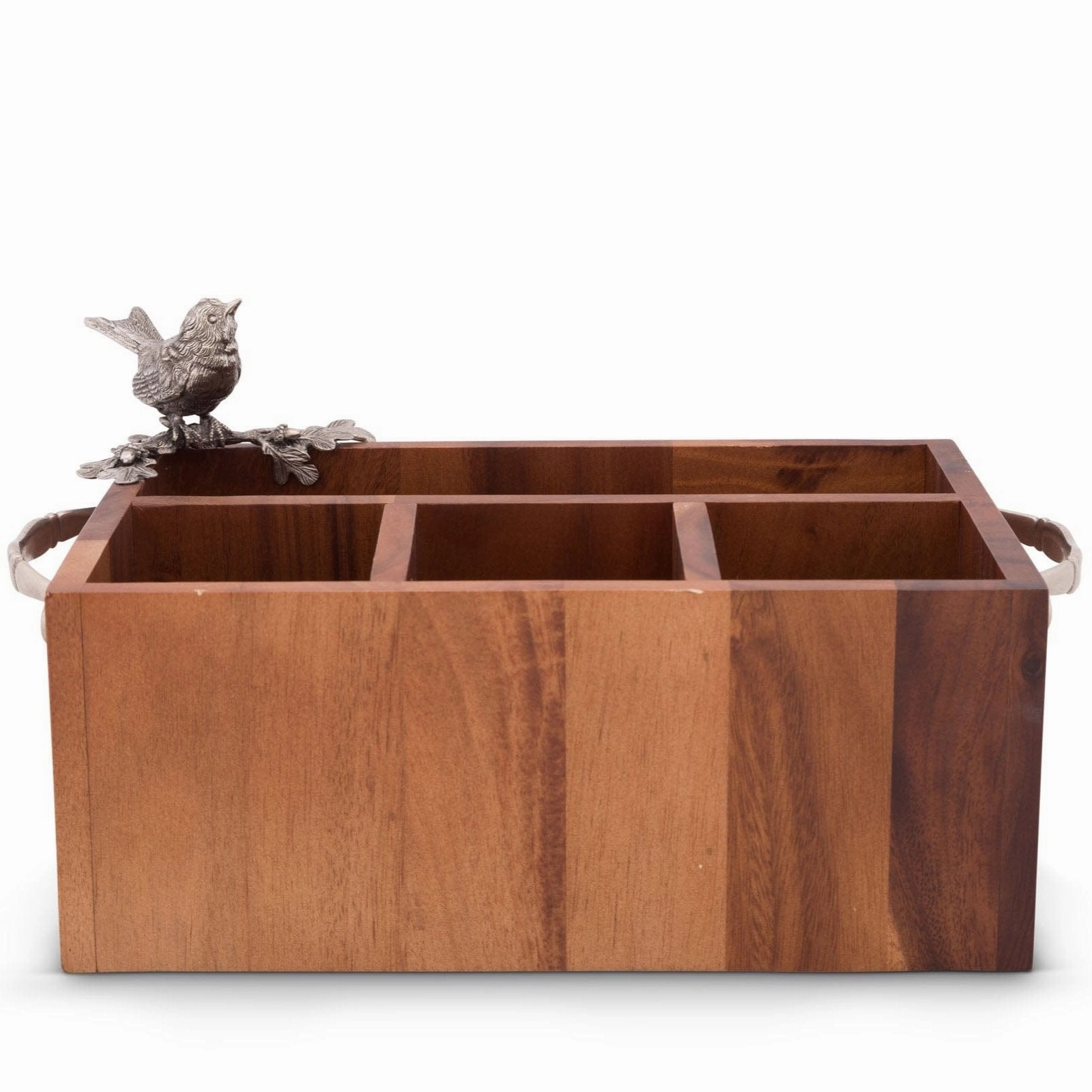 Song Bird Wood Flatware Caddy