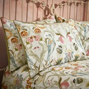 Songbird Traditional Floral Piped Pillowcase Pair Stone modern fashion rug  