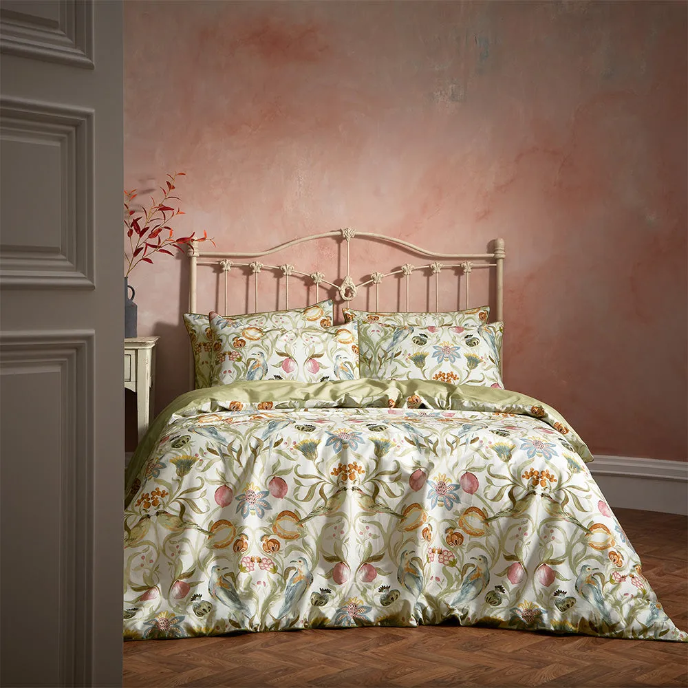 Songbird Traditional Floral Printed Piped Duvet Cover Set Stone modern fashion rug  