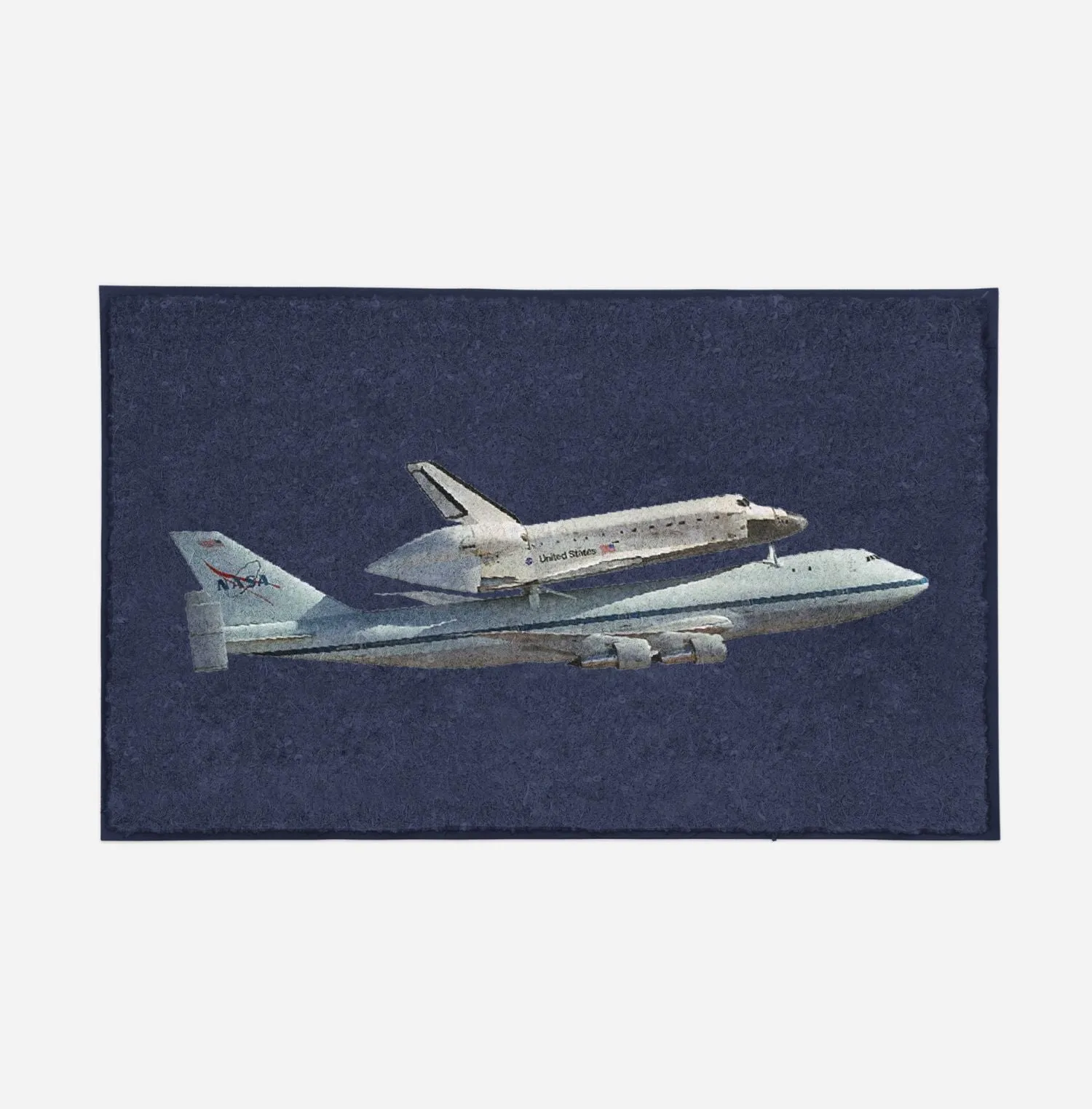 Space shuttle on 747 Designed Door Mats