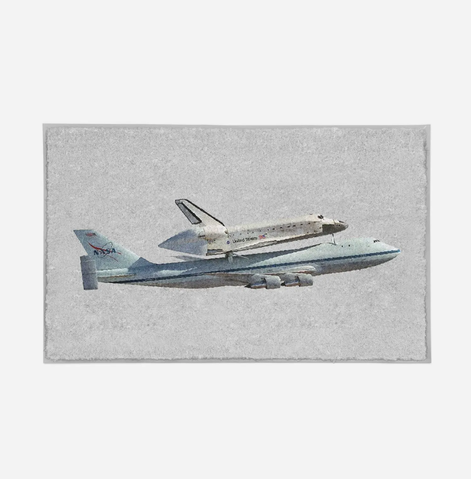 Space shuttle on 747 Designed Door Mats