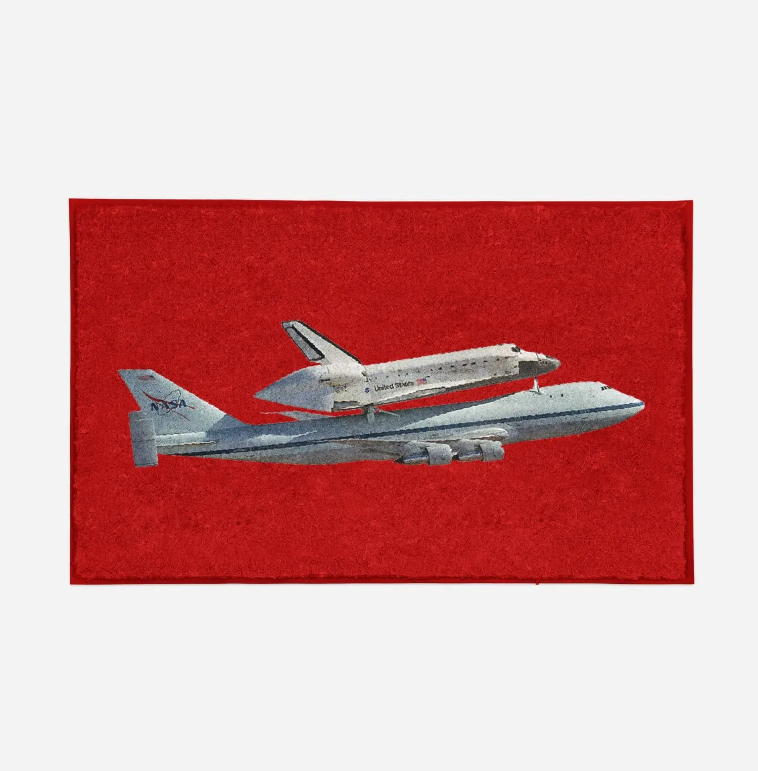 Space shuttle on 747 Designed Door Mats