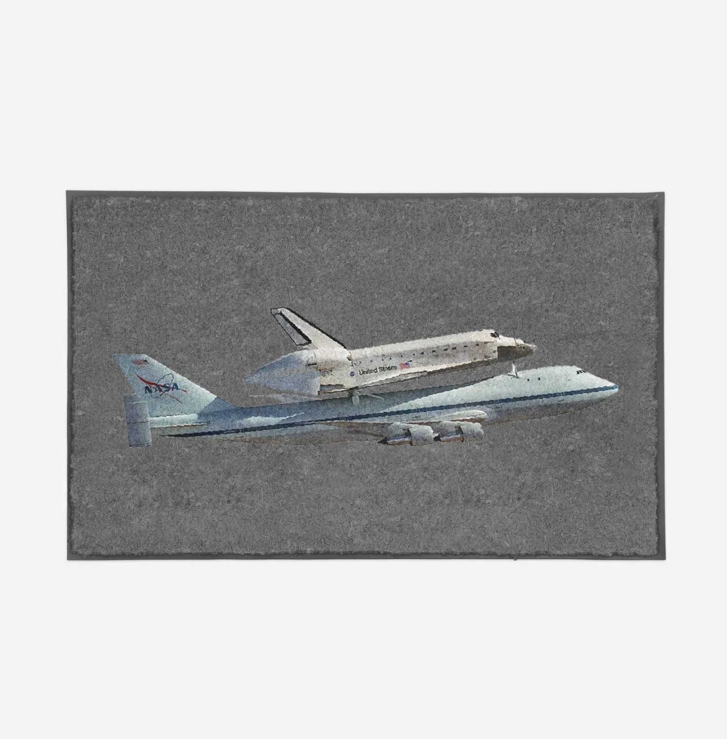 Space shuttle on 747 Designed Door Mats