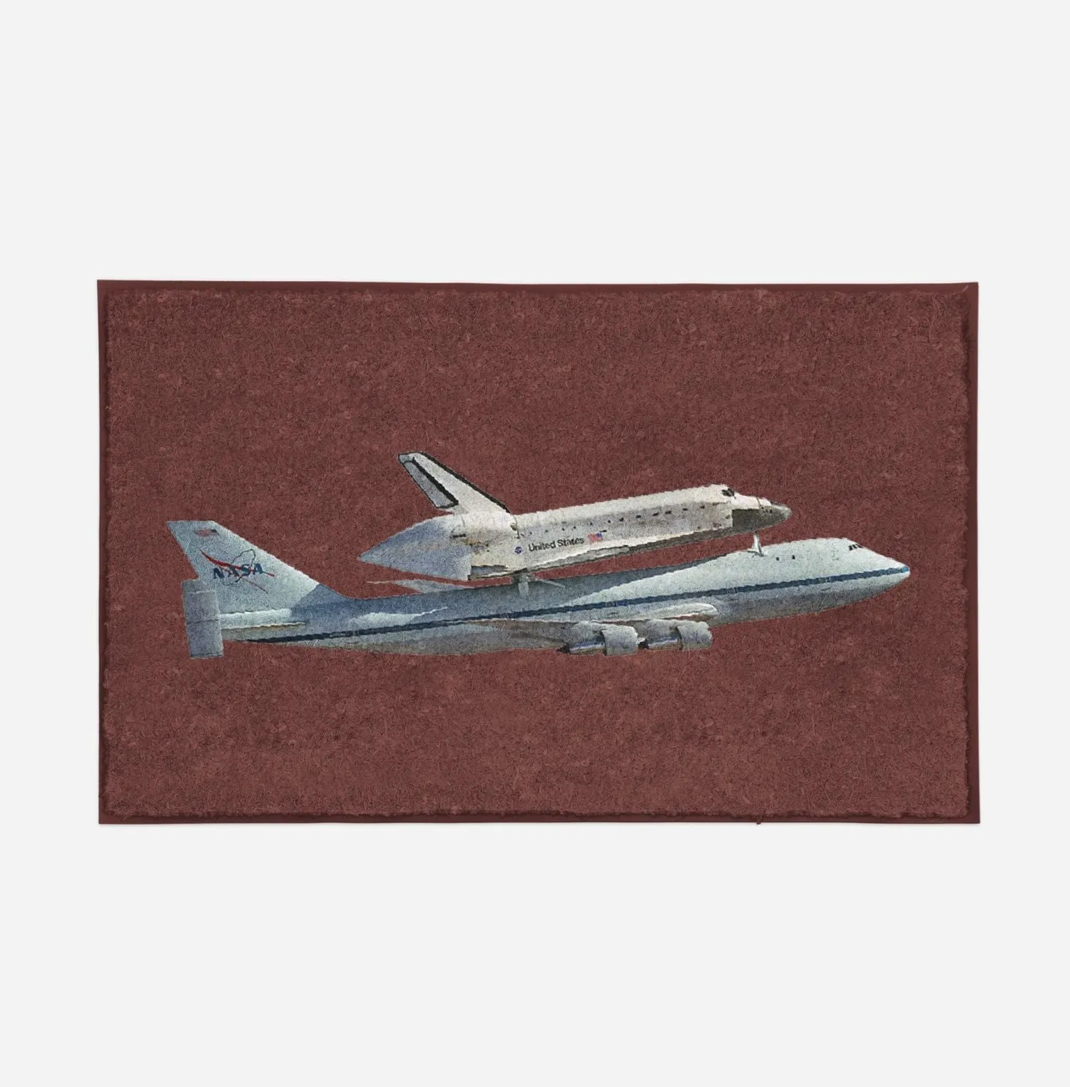 Space shuttle on 747 Designed Door Mats