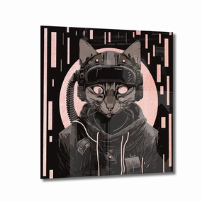 Space Cat Ros on Acrylic framed mural artwork