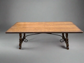 SPANISH BAROQUE IRON STRETCHER TABLE artistic wall mural
