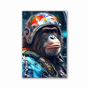 Speedy Simian by Juliano de Araujo framed mural artwork