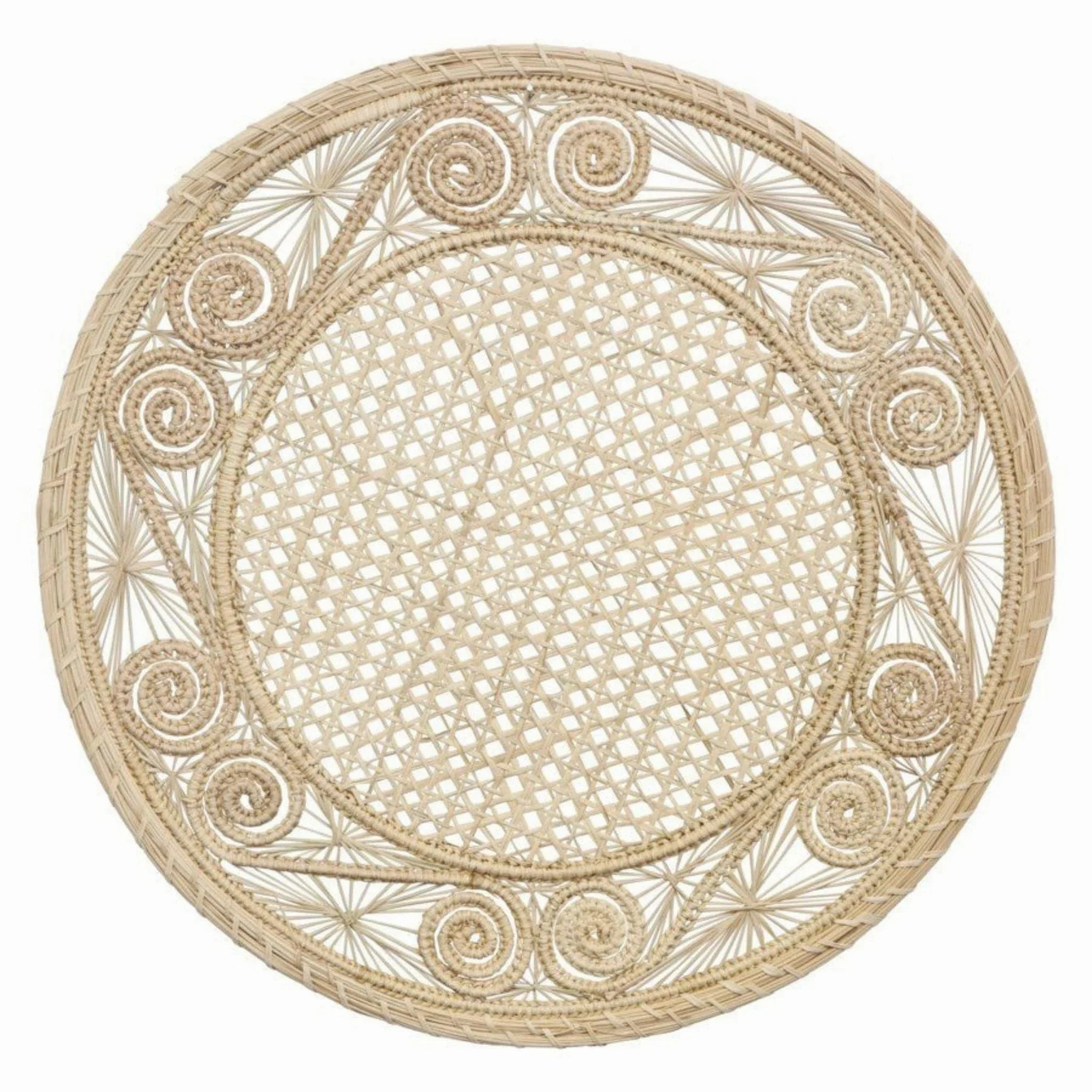Spiral Pattern Round Wicker Placemats, Set of 4 mini desktop sculpture