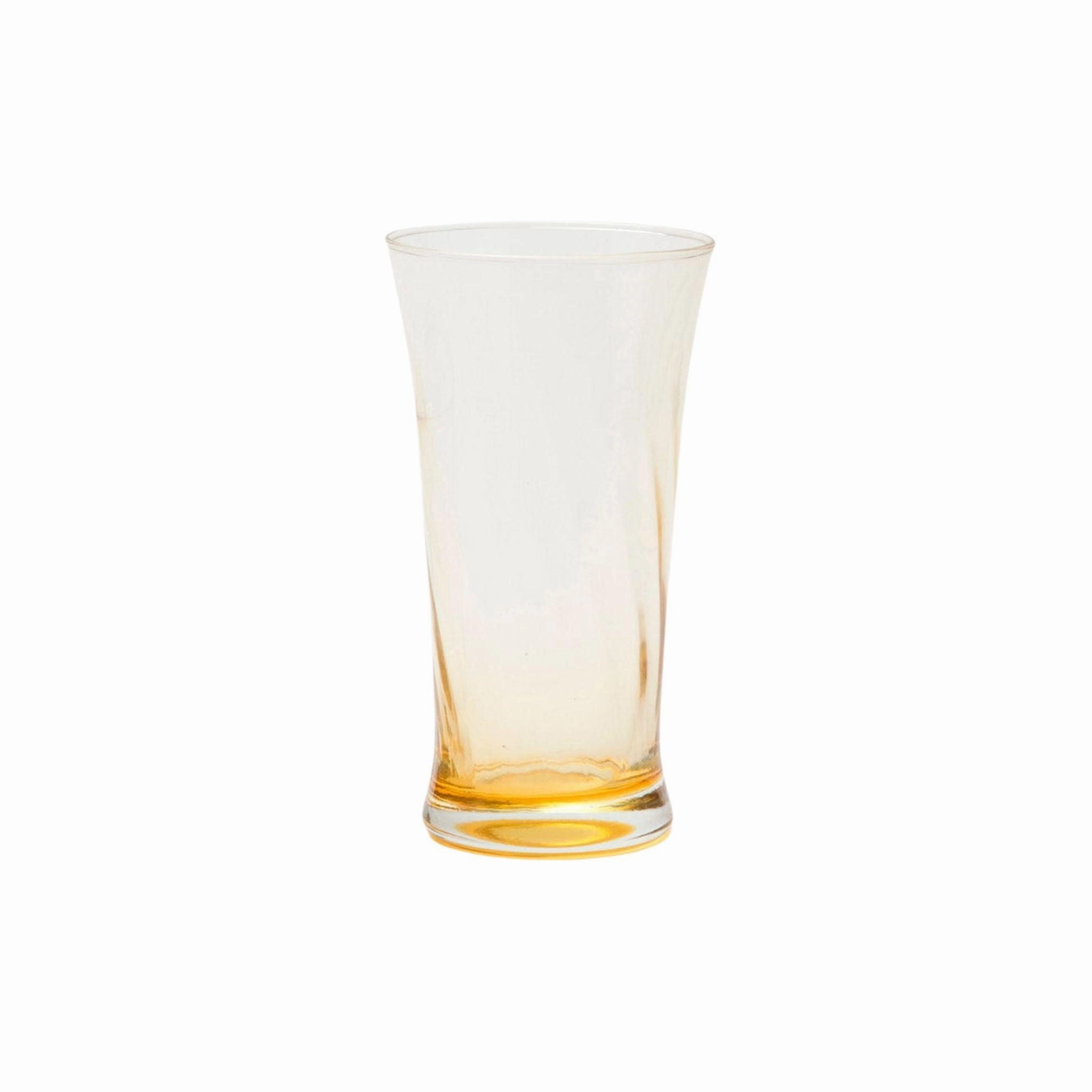 Spiral Pattern Soft Yellow Hand Blown Glasses