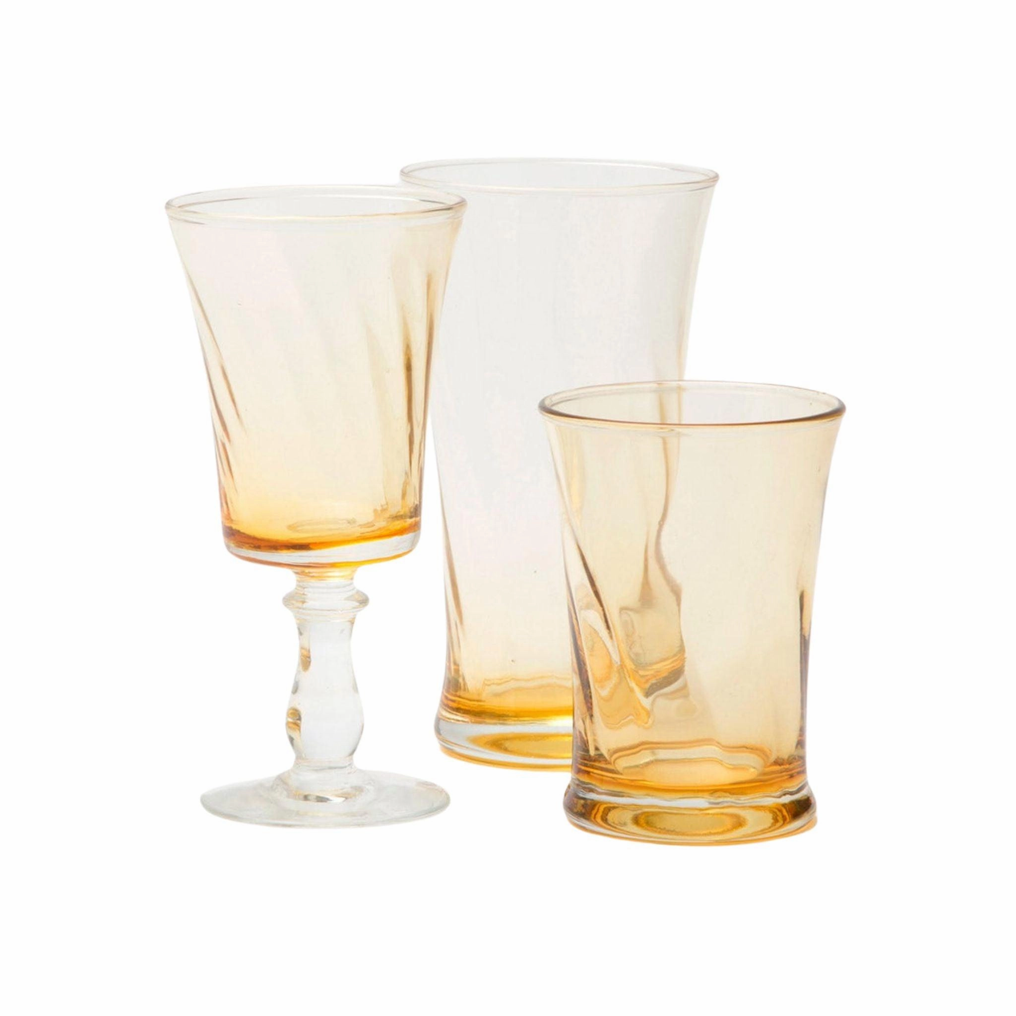 Spiral Pattern Soft Yellow Hand Blown Glasses mini desktop sculpture